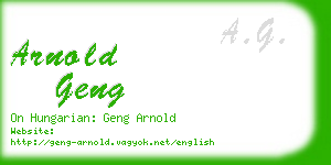 arnold geng business card